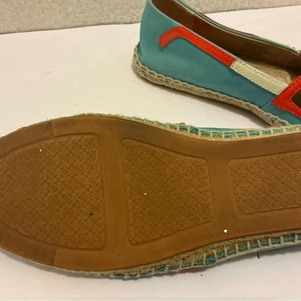 Rare Tory Burch 🏖 Sunny Sunglasses Espadrille Flats, Light Blue, Size 10